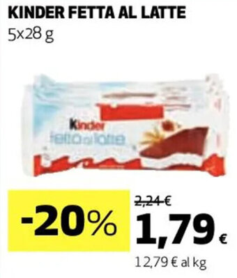 Coop KINDER FETTA AL LATTE 5x28 g offerta
