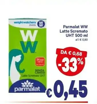 A&O Parmalat WeightWatchers Latte Scremato UHT 500 G(ml) offerta