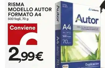 Coop Risma Modello Autor Formato A4 500 Fogli, 70 G offerta