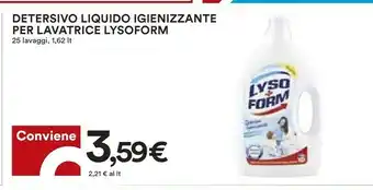 Coop Lysoform Detersivo Liquido Igienizzante Per Lavatrice 25 Lavaggi offerta