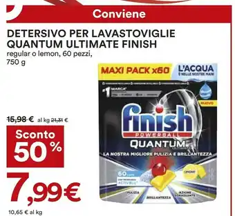 Coop Finish Detersivo Per Lavastoviglie Quantum Ultimate Regular offerta
