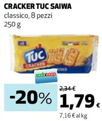 Coop CRACKER TUC SAIWA classico, 8 pezzi 250 g offerta