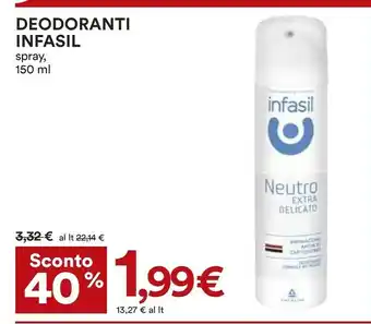 Coop Infasil Deodoranti Spray Neutro 150 Ml offerta