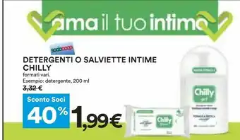 Coop Chilly Detergenti/ Salviette Intime offerta