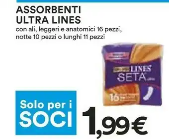 Coop Lines Seta Ultra Con Ali Salviettine Detergenti 11 Pezzo(i) offerta