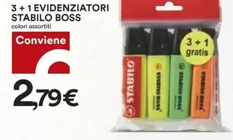 Coop Stabilo Boss 3+1 Evidenziatori offerta