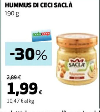 Coop HUMMUS DI CECI SACLÀ 190 g offerta