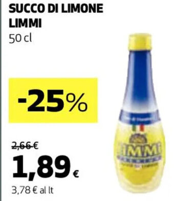 Coop SUCCO DI LIMONE LIMMI 50 cl offerta