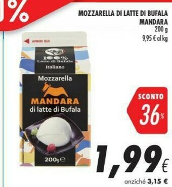 Coop Mandara Mozzarella di bufala offerta