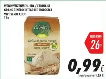 Coop Coop - Farina Di Grano Tenero Integrale Biologica Vivi Verde 1000 G(ml) offerta