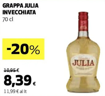 Coop GRAPPA JULIA INVECCHIATA 70 cl offerta