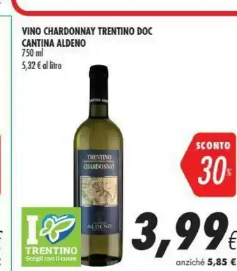 Coop Cantina Aldeno Vino Chardonnay Trentino DOC 750 Ml offerta