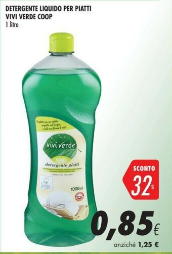 Coop Vivi verde coop Detergente Liquido Per Piatti offerta