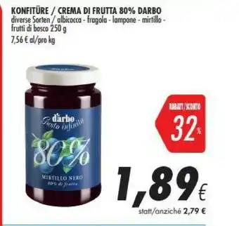 Coop Darbo Crema Di Frutta 80% offerta