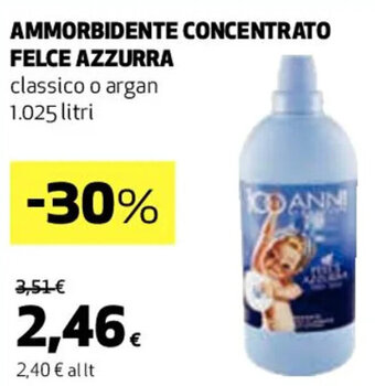 Coop AMMORBIDENTE CONCENTRATO FELCE AZZURRA classico o argan 1.025 litri offerta