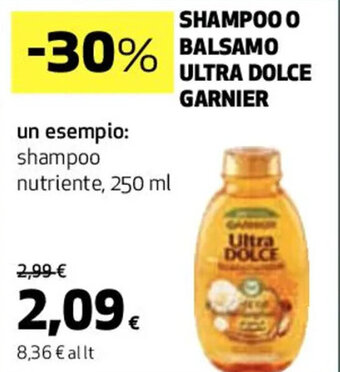Coop SHAMPOO O BALSAMO ULTRA DOLCE GARNIER 250 ml offerta