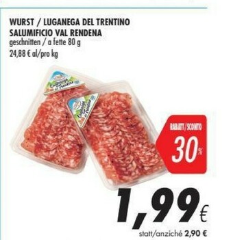 Coop Salumificio val rendena Carpaccio Di Carne Salada Del Trentino 100 G(ml) offerta