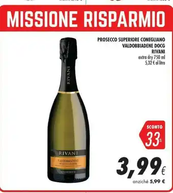 Coop Rivani Prosecco Superiore Conegliano Valdobbiadene Docg offerta