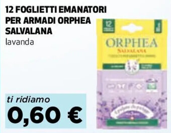 Coop 12 FOGLIETTI EMANATORI PER ARMADI ORPHEA SALVALANA lavanda offerta