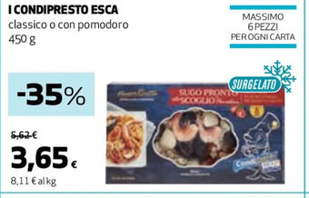Coop I CONDIPRESTO ESCA classico o con pomodoro 450 g offerta