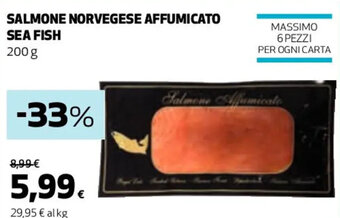 Coop SALMONE NORVEGESE AFFUMICATO SEA FISH 200 g offerta