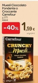 Carrefour Carrefour Muesli Cioccolato Fondente O Croccante offerta