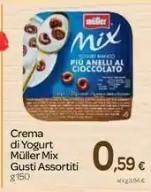 Carrefour Muller Mix Yogurt Bianco Più Fragole 150 G(ml) offerta