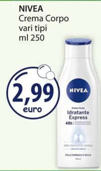 Acqua & Sapone NIVEA Crema Corpo vari tipi ml 250 offerta