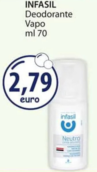 Acqua & Sapone INFASIL Deodorante Vapo ml 70 offerta