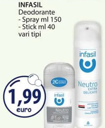 Acqua & Sapone INFASIL Deodorante - Spray ml 150 - Stick ml 40 vari tipi offerta
