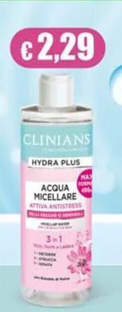 Acqua & Sapone CLINIANS HYDRA PLUS ACQUA MICELLARE offerta