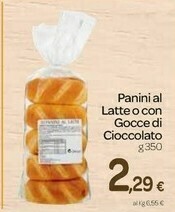 Carrefour Panini Al Latte O Con Gocce Di Cioccolato offerta