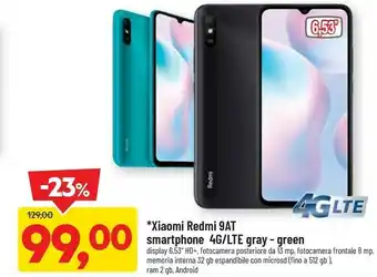 DPiù Xiaomi Redmi 9AT Smartphone 4G 6.53" 2 GB 32 GB Gray offerta