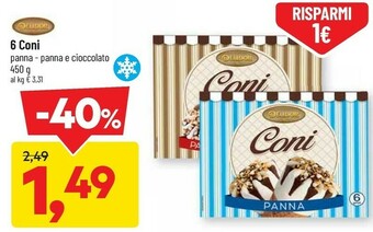 DPiù Delidor - Coni Panna 450 G(ml) offerta