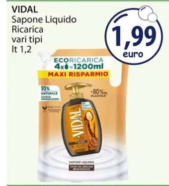 Acqua & Sapone VIDAL Sapone Liquido Ricarica vari tipi lt. 1,2 offerta