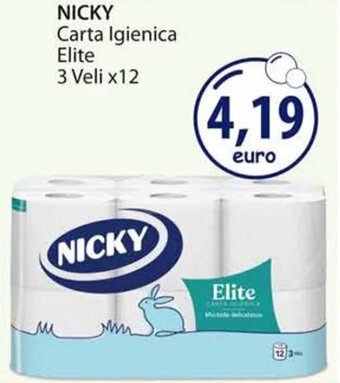 Acqua & Sapone NICKY Carta Igienica Elite 3 Veli x12 offerta