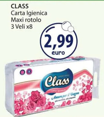 Acqua & Sapone CLASS Carta Igienica Maxi rotolo 3 Veli x8 offerta