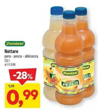 DPiù Pureland Succo E Polpa Di Pesca 1500 G(ml) offerta