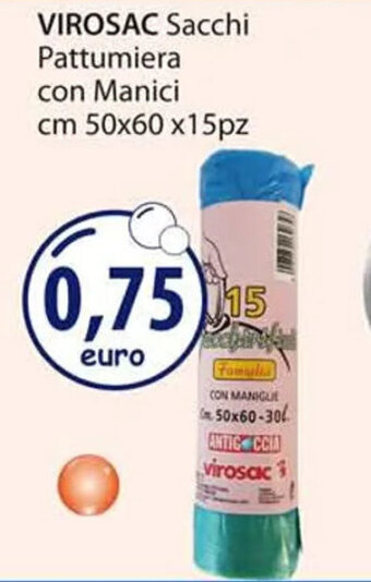 Acqua & Sapone VIROSAC Sacchi Pattumiera con Manici cm 50x60 x15pz offerta
