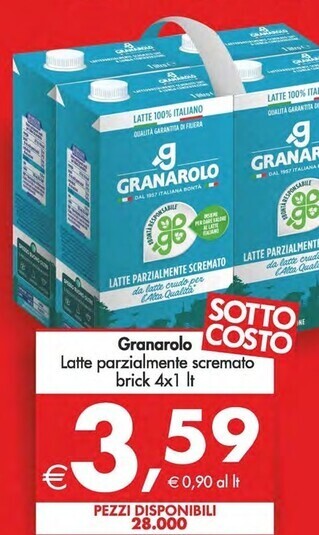 Gourmet Déco Granarolo latte parzialmente scremato offerta