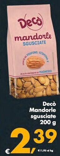 Gourmet Déco Deco mandorle sgusciate offerta