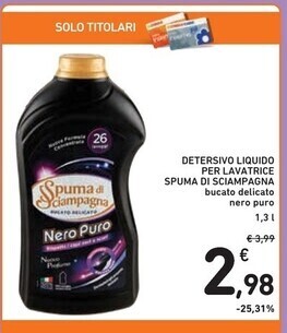 Spazio Conad Spuma di sciampagna detersivo liquido per lavatrice offerta