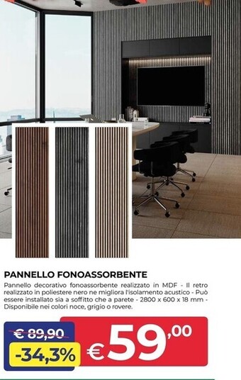 Pannello fonoassorbente
