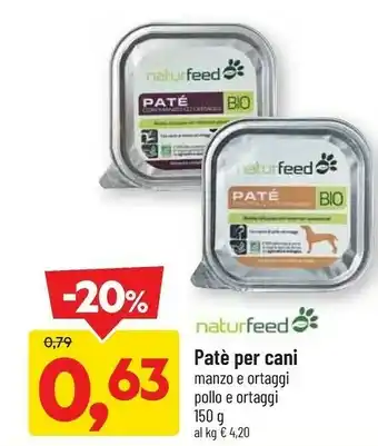 DPiù Naturfeed Pate Per Cani offerta