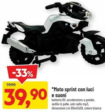 DPiù Moto Sprint Con Luci E Suoni offerta