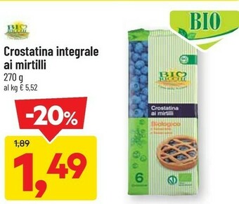 DPiù Bio Ricchi - Crostatina Integrale ai Mirtilli 270 g(ml) offerta