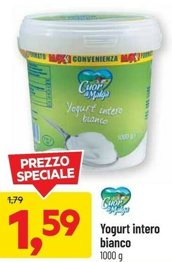 DPiù Cuor Di Malga - Yogurt Intero Bianco Cremoso 1000 G(ml) offerta