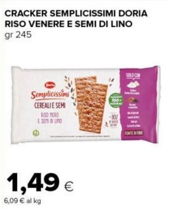 Tigre CRACKER SEMPLICISSIMI DORIA RISO VENERE E SEMI DI LINO gr 245 offerta