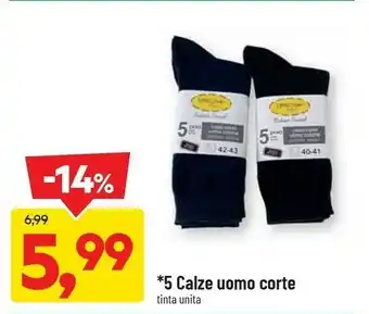 DPiù 5 Calze Uomo Corte offerta