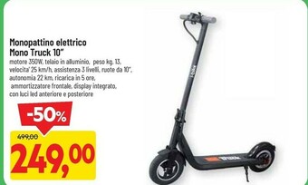 DPiù Monopattino Elettrico Mono Truck 10'' offerta